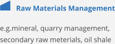 Raw Materials Management e.g.mineral, quarry management, secondary raw meterials, oil shale